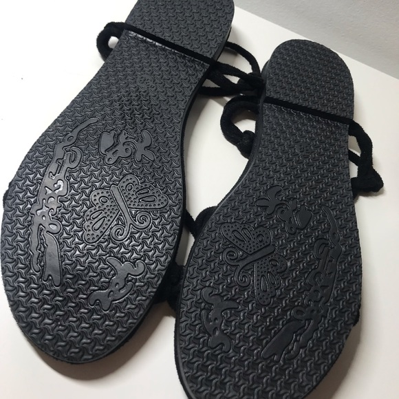 Black Lace-up Flats - Picture 4 of 4